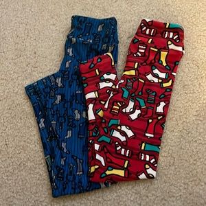 Lularoe kids leggings s/m brand new Christmas